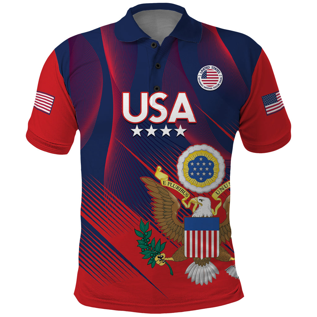 Custom United States Soccer Polo Shirt Summer 2024 Olympic Go USA