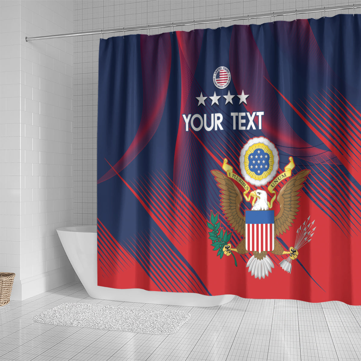 Custom United States Soccer Shower Curtain Summer 2024 Olympic Go USA