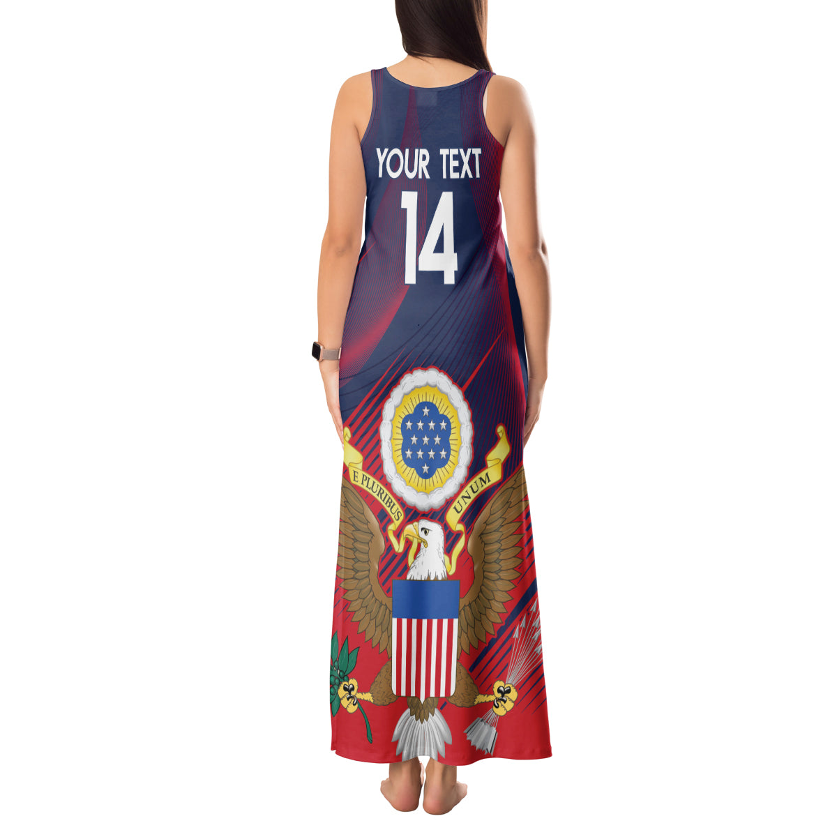 Custom United States Soccer Tank Maxi Dress Summer 2024 Go USA - Wonder Print Shop