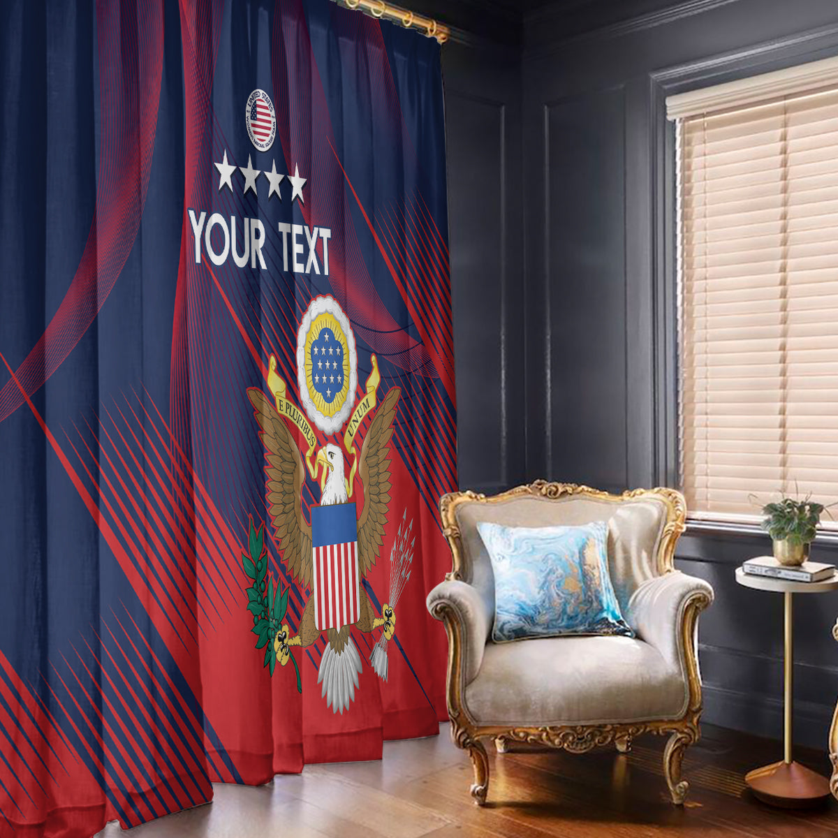 Custom United States Soccer Window Curtain Summer 2024 Go USA - Wonder Print Shop