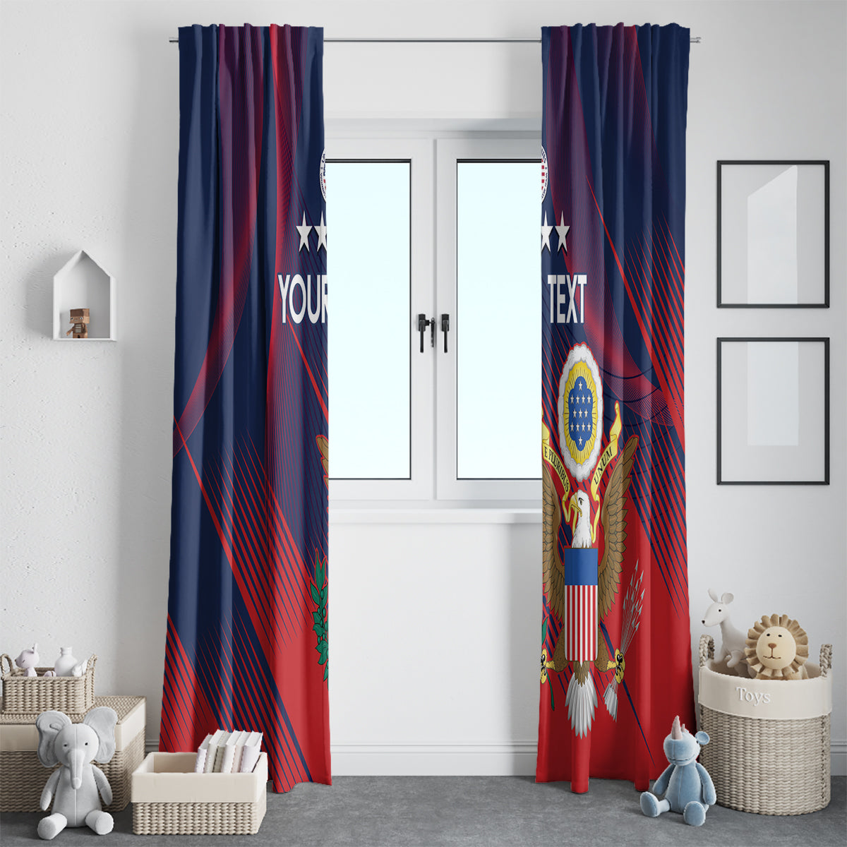 Custom United States Soccer Window Curtain Summer 2024 Go USA - Wonder Print Shop