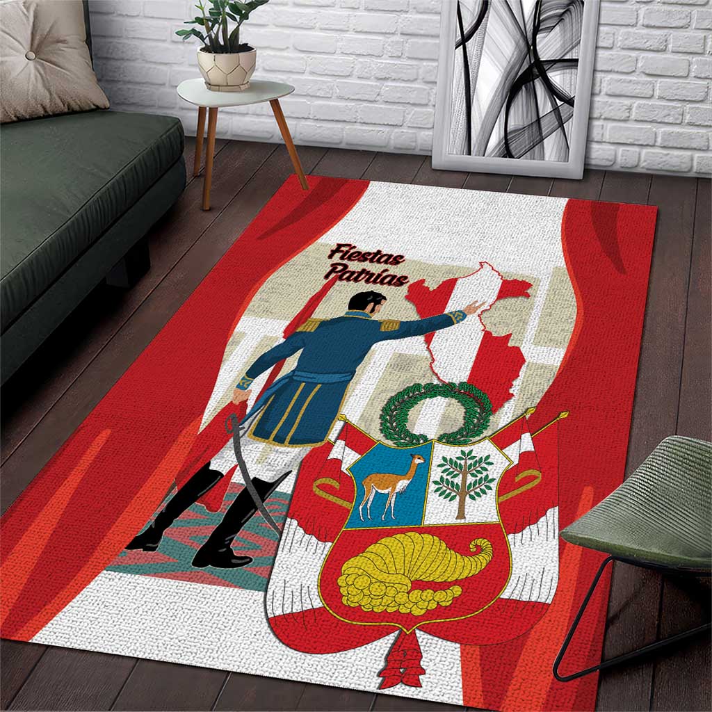 Peru Independence Day Area Rug Jose de San Martin Fiestas Patrias
