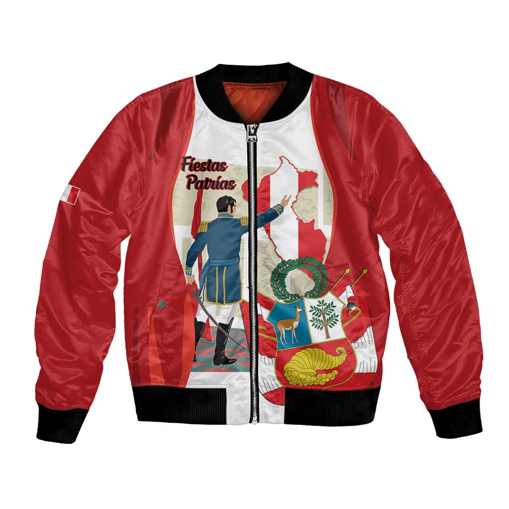 Peru Independence Day Bomber Jacket Jose de San Martin Fiestas Patrias