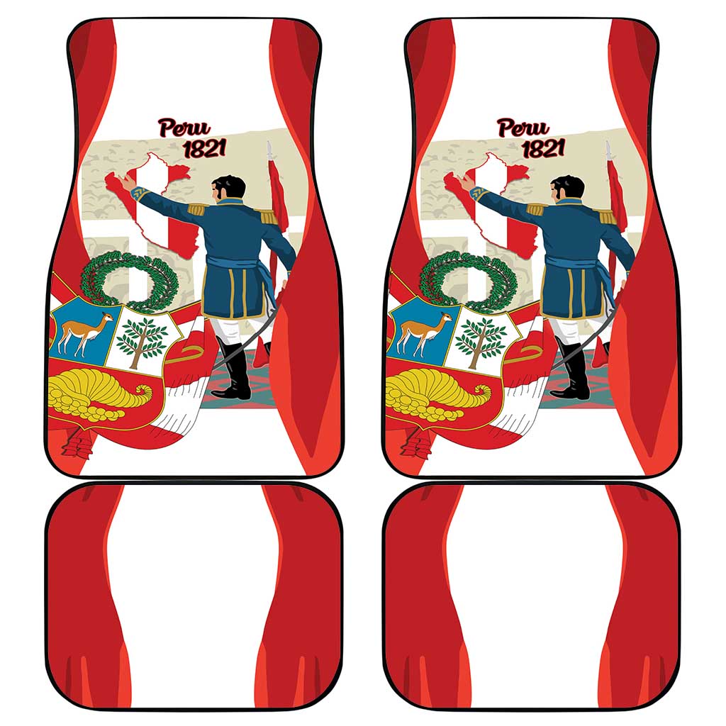 Peru Independence Day Car Mats Jose de San Martin Fiestas Patrias