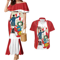 Peru Independence Day Couples Matching Mermaid Dress and Hawaiian Shirt Jose de San Martin Fiestas Patrias