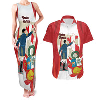 Peru Independence Day Couples Matching Tank Maxi Dress and Hawaiian Shirt Jose de San Martin Fiestas Patrias
