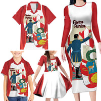 Peru Independence Day Family Matching Long Sleeve Bodycon Dress and Hawaiian Shirt Jose de San Martin Fiestas Patrias