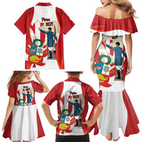 Peru Independence Day Family Matching Mermaid Dress and Hawaiian Shirt Jose de San Martin Fiestas Patrias