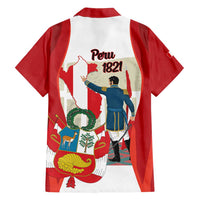Peru Independence Day Family Matching Off Shoulder Maxi Dress and Hawaiian Shirt Jose de San Martin Fiestas Patrias