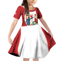 Peru Independence Day Family Matching Off Shoulder Short Dress and Hawaiian Shirt Jose de San Martin Fiestas Patrias