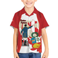 Peru Independence Day Family Matching Off Shoulder Short Dress and Hawaiian Shirt Jose de San Martin Fiestas Patrias