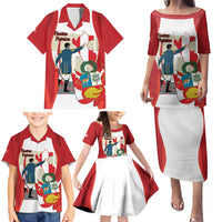 Peru Independence Day Family Matching Puletasi and Hawaiian Shirt Jose de San Martin Fiestas Patrias