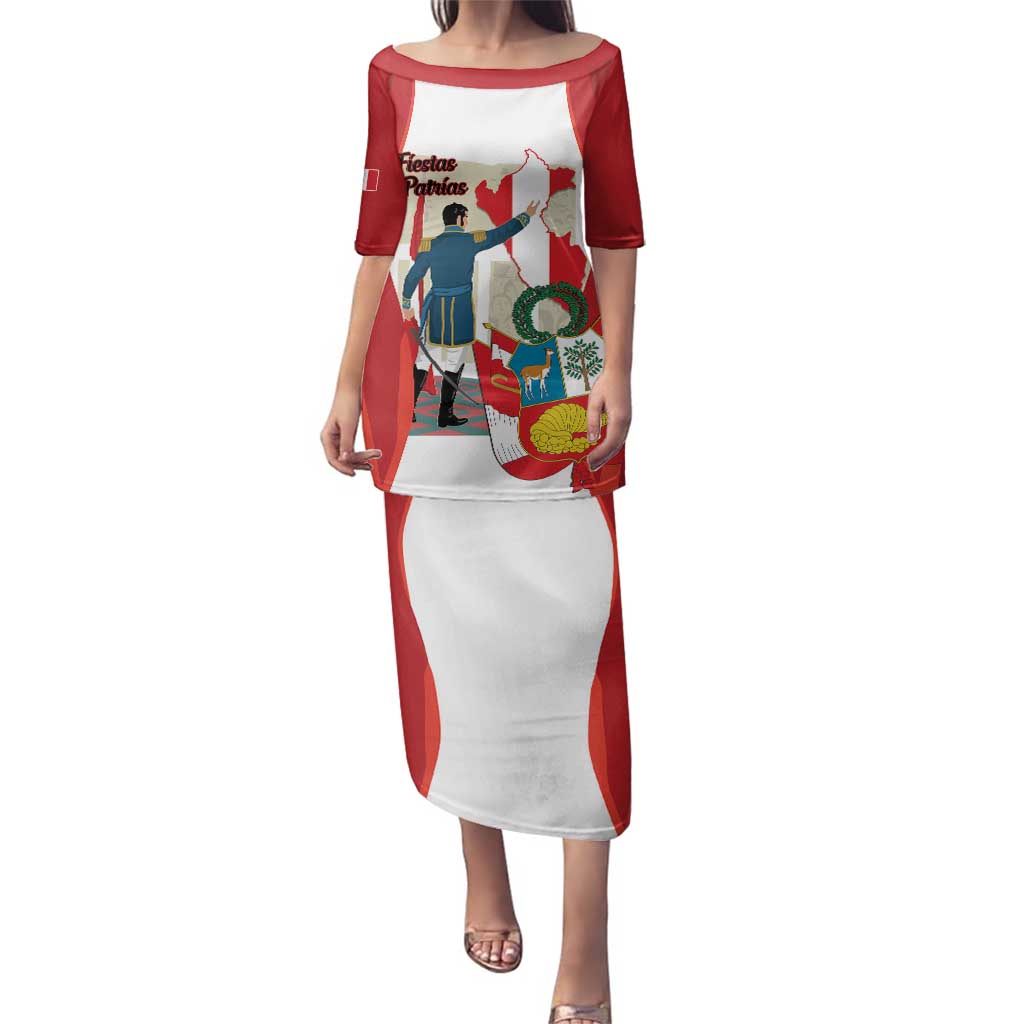 Peru Independence Day Family Matching Puletasi and Hawaiian Shirt Jose de San Martin Fiestas Patrias