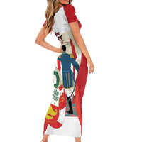 Peru Independence Day Family Matching Short Sleeve Bodycon Dress and Hawaiian Shirt Jose de San Martin Fiestas Patrias
