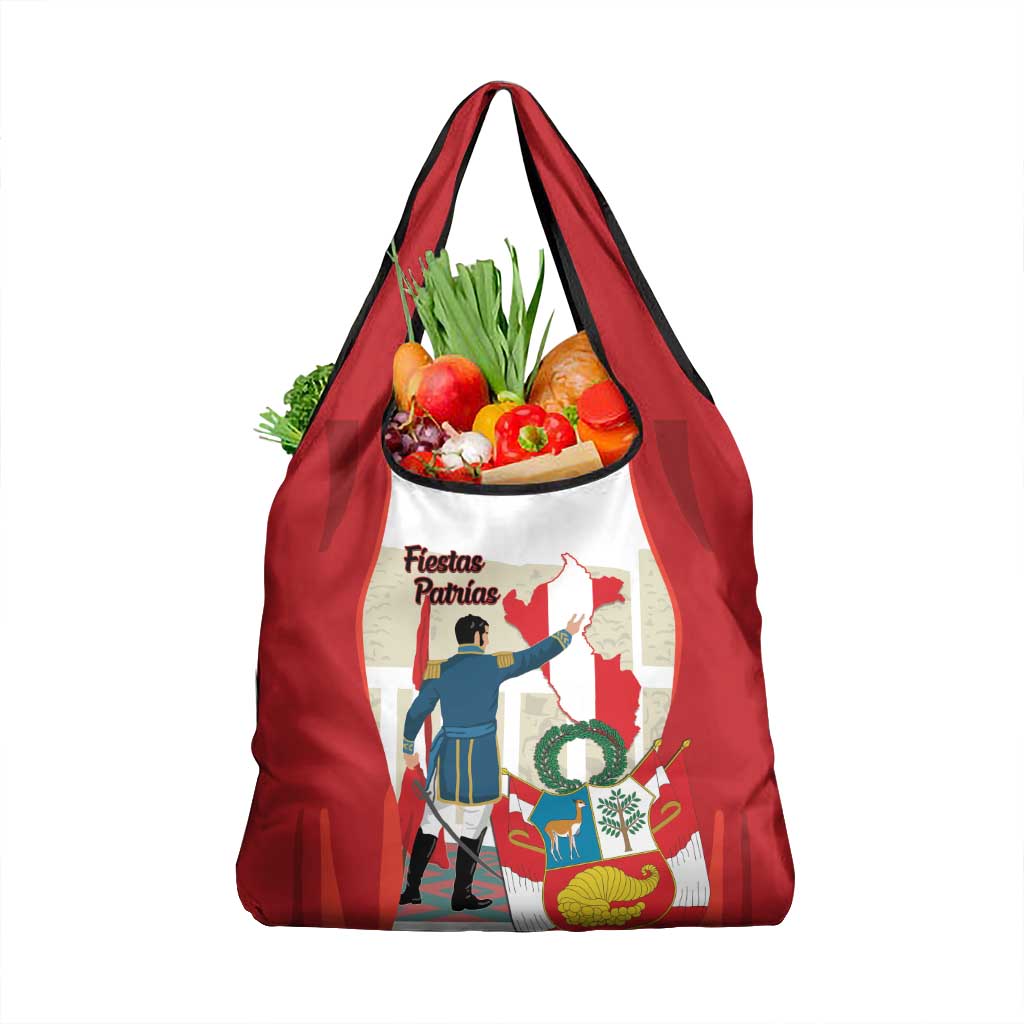 Peru Independence Day Grocery Bag Jose de San Martin Fiestas Patrias