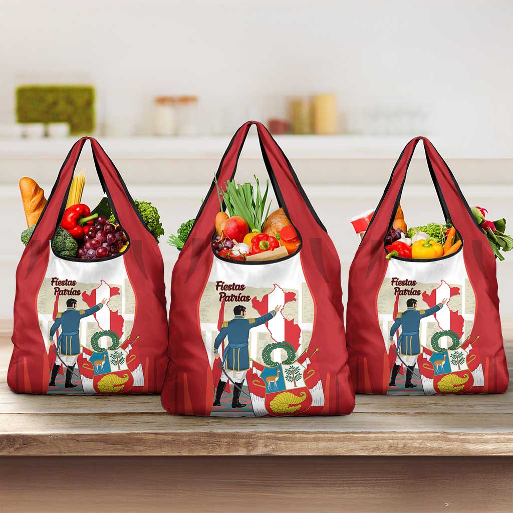 Peru Independence Day Grocery Bag Jose de San Martin Fiestas Patrias