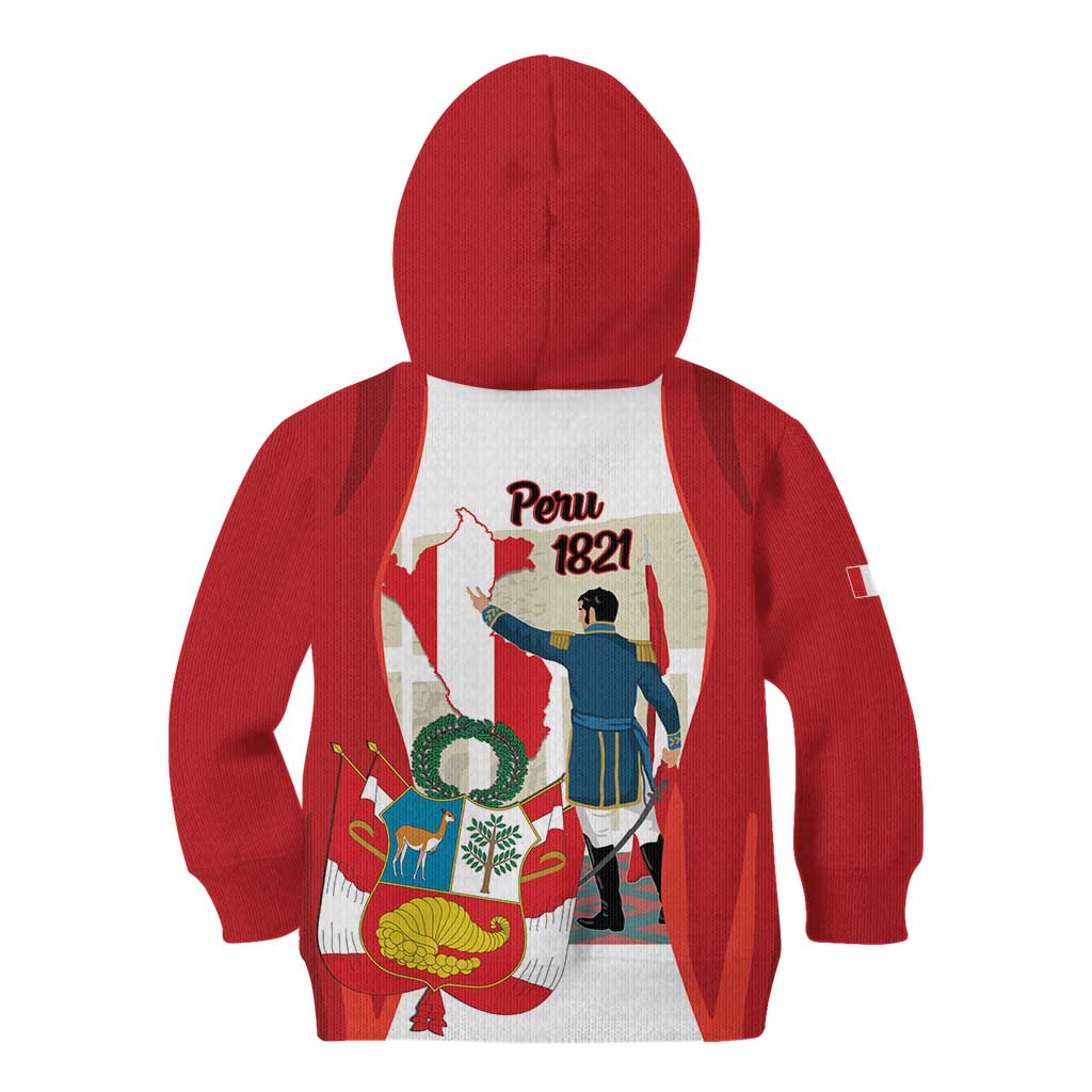 Peru Independence Day Kid Hoodie Jose de San Martin Fiestas Patrias