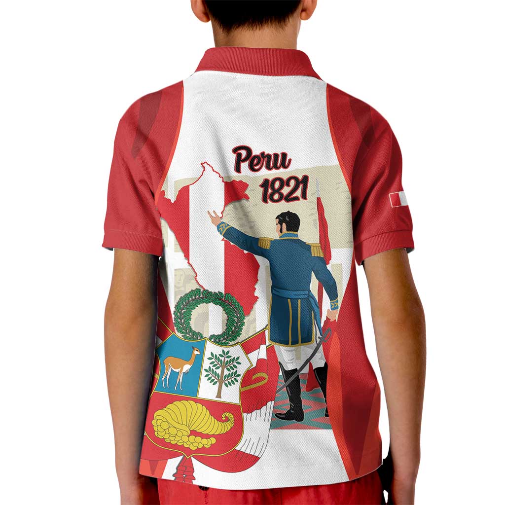 Peru Independence Day Kid Polo Shirt Jose de San Martin Fiestas Patrias