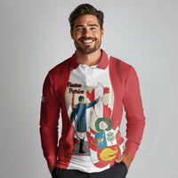 Peru Independence Day Long Sleeve Polo Shirt Jose de San Martin Fiestas Patrias