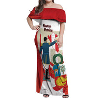Peru Independence Day Off Shoulder Maxi Dress Jose de San Martin Fiestas Patrias