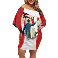 Peru Independence Day Off Shoulder Short Dress Jose de San Martin Fiestas Patrias