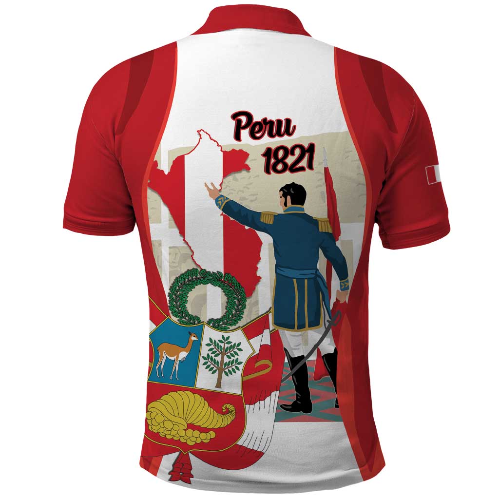 Peru Independence Day Polo Shirt Jose de San Martin Fiestas Patrias