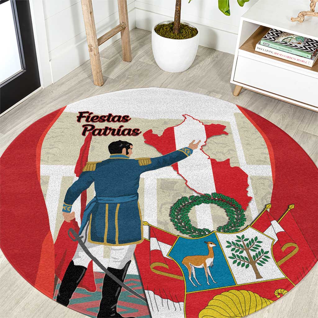 Peru Independence Day Round Carpet Jose de San Martin Fiestas Patrias