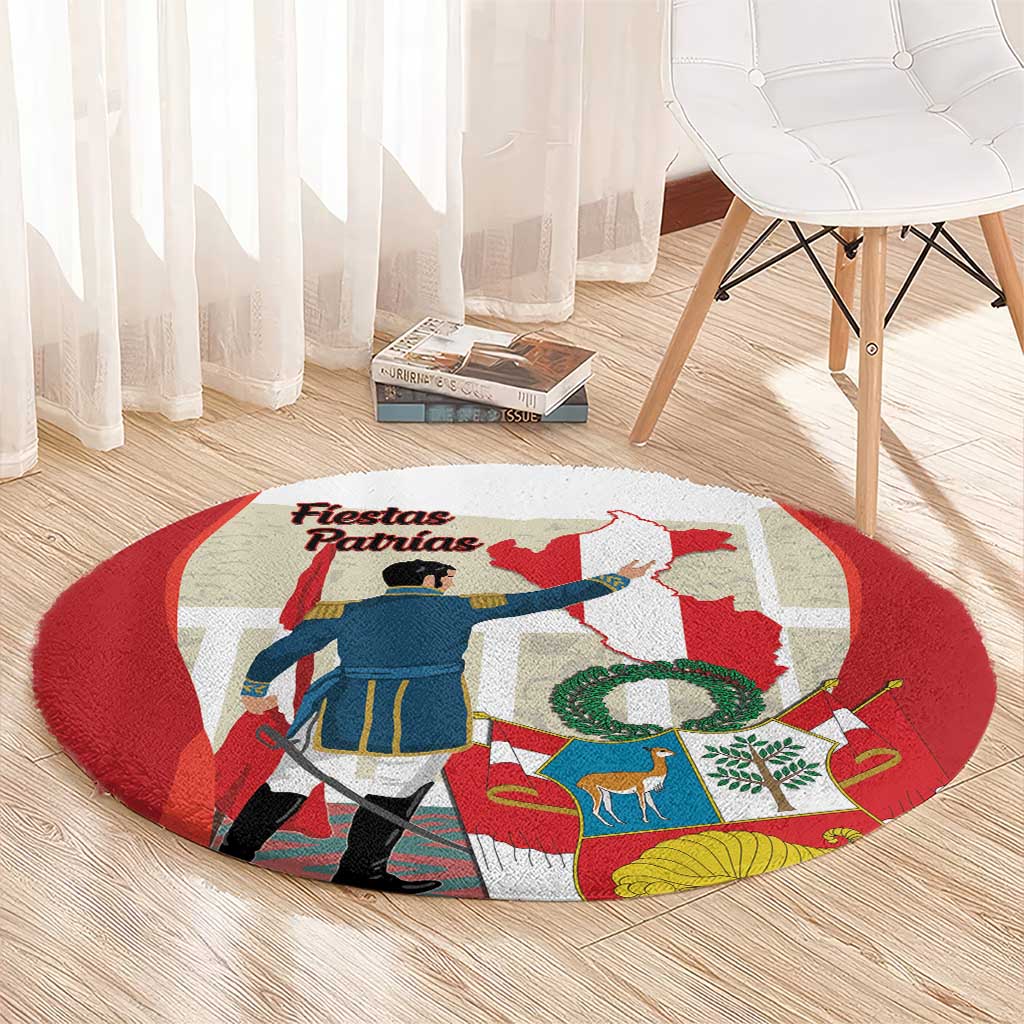 Peru Independence Day Round Carpet Jose de San Martin Fiestas Patrias