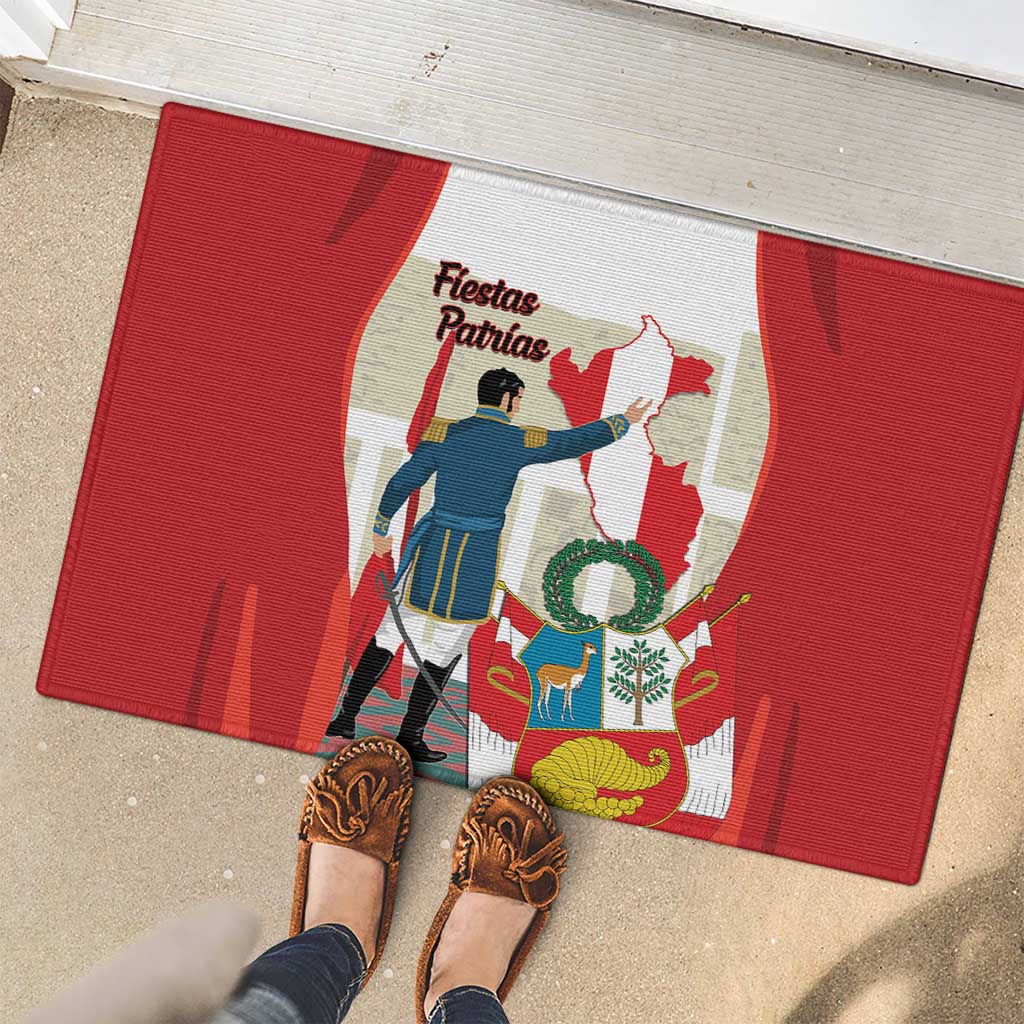 Peru Independence Day Rubber Doormat Jose de San Martin Fiestas Patrias
