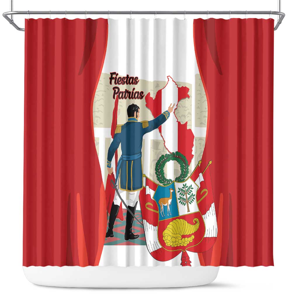 Peru Independence Day Shower Curtain Jose de San Martin Fiestas Patrias