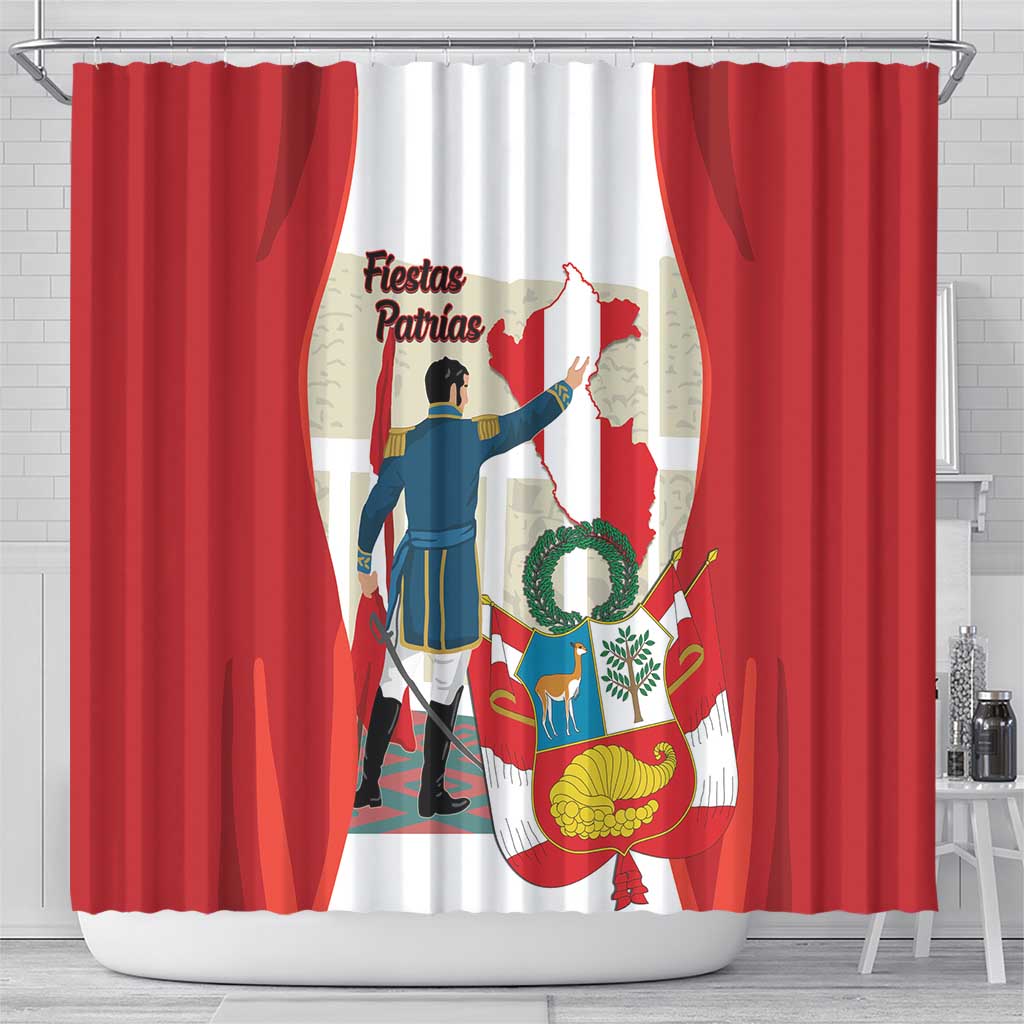 Peru Independence Day Shower Curtain Jose de San Martin Fiestas Patrias