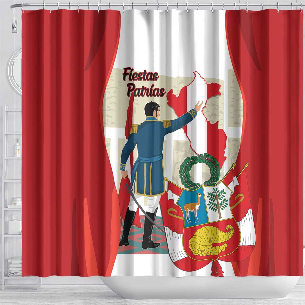 Peru Independence Day Shower Curtain Jose de San Martin Fiestas Patrias