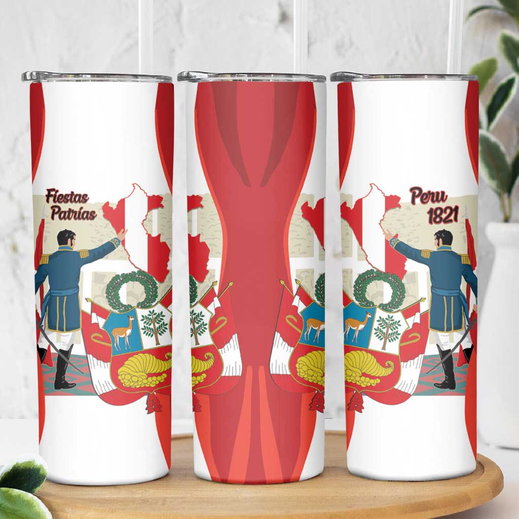 Peru Independence Day Skinny Tumbler Jose de San Martin Fiestas Patrias