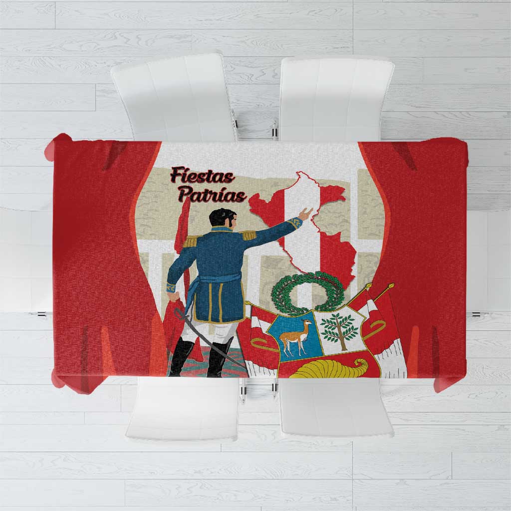 Peru Independence Day Tablecloth Jose de San Martin Fiestas Patrias