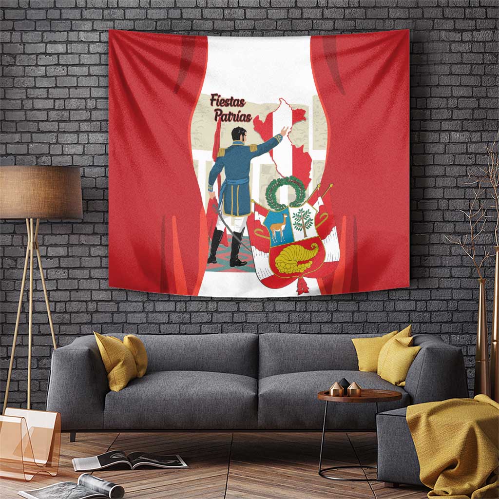Peru Independence Day Tapestry Jose de San Martin Fiestas Patrias