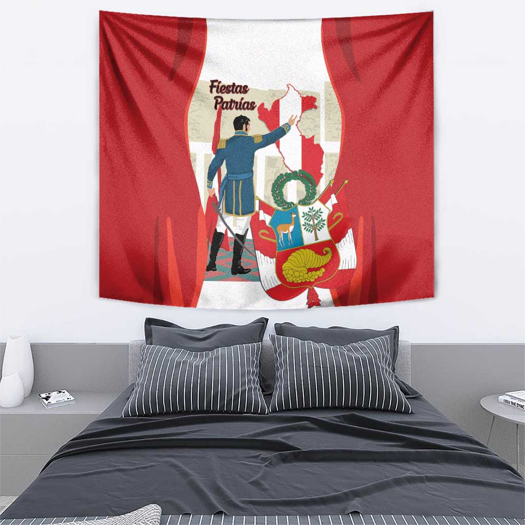 Peru Independence Day Tapestry Jose de San Martin Fiestas Patrias
