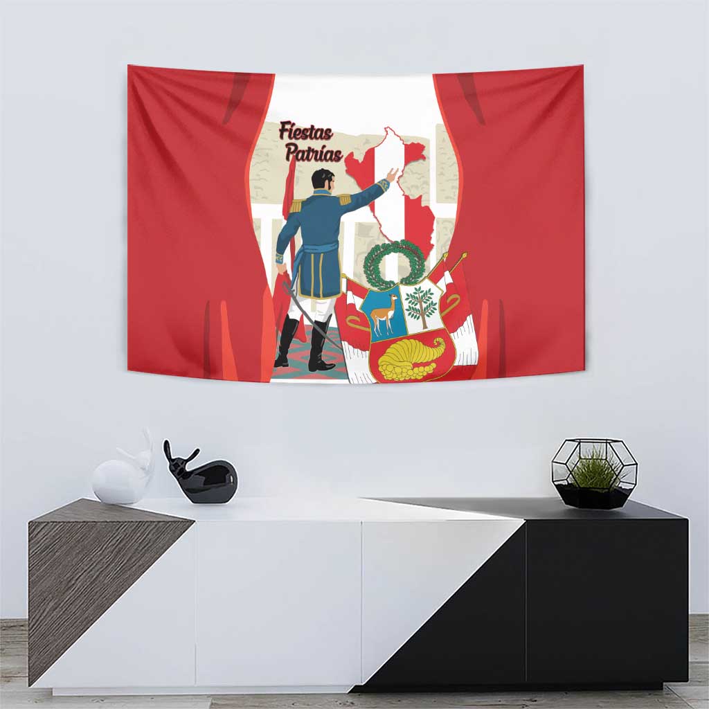 Peru Independence Day Tapestry Jose de San Martin Fiestas Patrias
