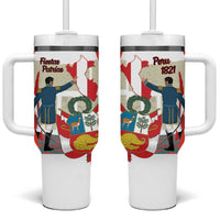 Peru Independence Day Tumbler With Handle Jose de San Martin Fiestas Patrias
