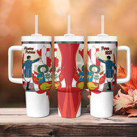 Peru Independence Day Tumbler With Handle Jose de San Martin Fiestas Patrias