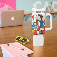 Peru Independence Day Tumbler With Handle Jose de San Martin Fiestas Patrias