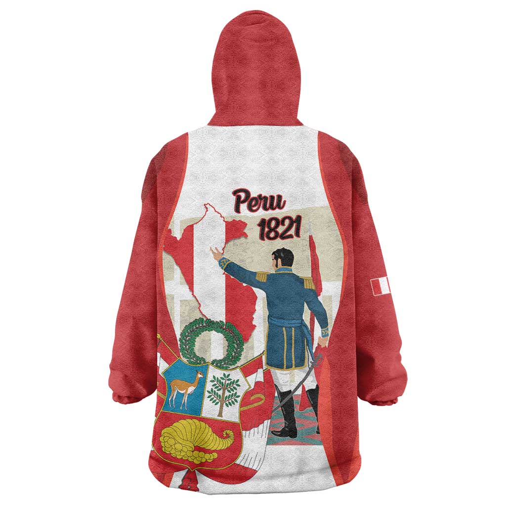 Peru Independence Day Wearable Blanket Hoodie Jose de San Martin Fiestas Patrias