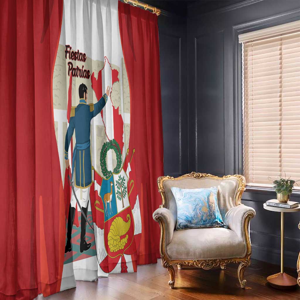 Peru Independence Day Window Curtain Jose de San Martin Fiestas Patrias