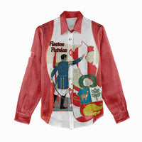 Peru Independence Day Women Casual Shirt Jose de San Martin Fiestas Patrias