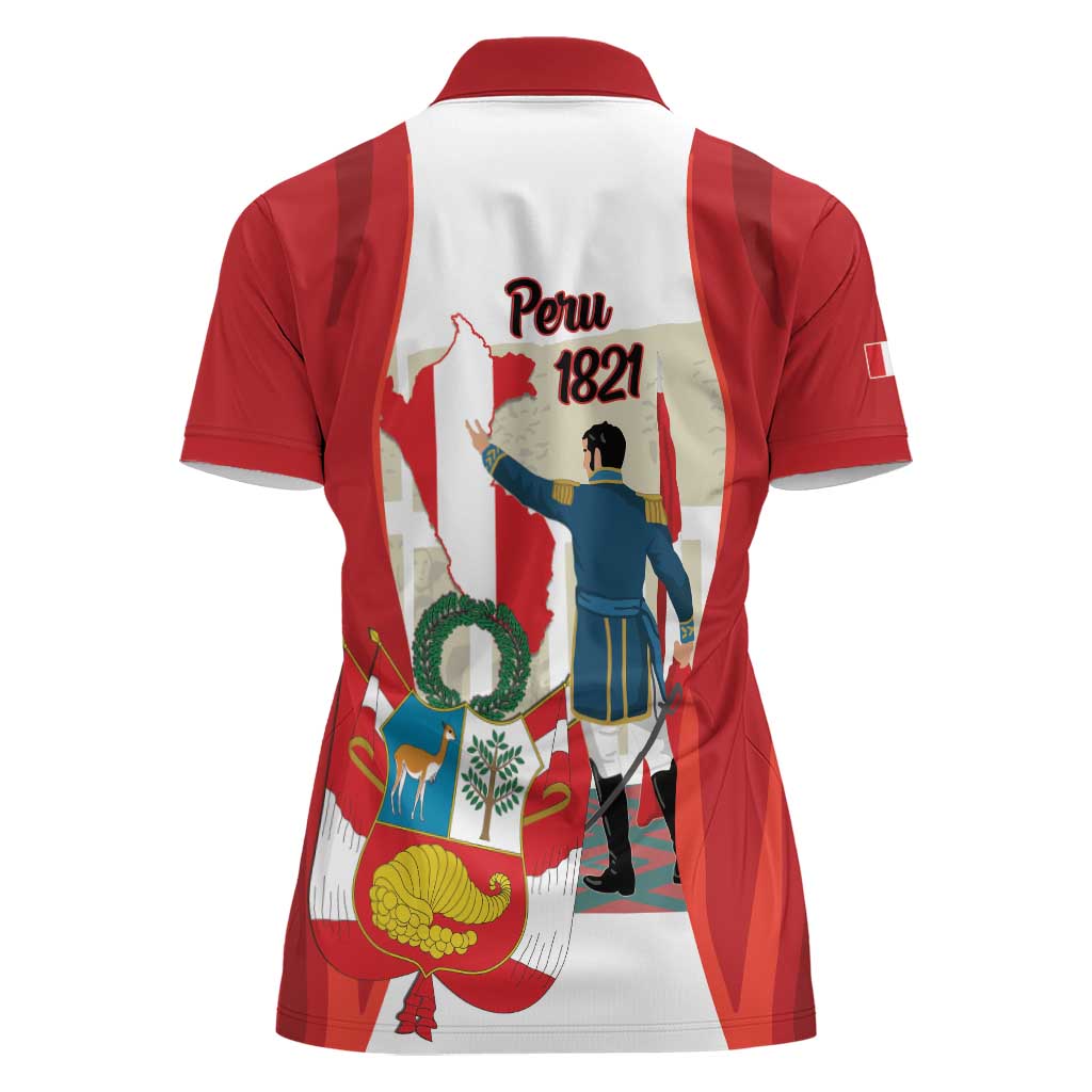 Peru Independence Day Women Polo Shirt Jose de San Martin Fiestas Patrias