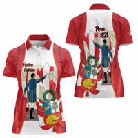 Peru Independence Day Women Polo Shirt Jose de San Martin Fiestas Patrias