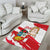 Fiestas Patrias de Peru Area Rug Coat Of Arms With Cute Alpaca Face