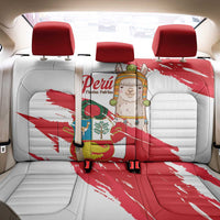 Fiestas Patrias de Peru Back Car Seat Cover Coat Of Arms With Cute Alpaca Face