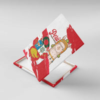 Fiestas Patrias de Peru Canvas Wall Art Coat Of Arms With Cute Alpaca Face