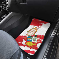 Fiestas Patrias de Peru Car Mats Coat Of Arms With Cute Alpaca Face
