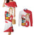 Fiestas Patrias de Peru Couples Matching Mermaid Dress and Long Sleeve Button Shirt Coat Of Arms With Cute Alpaca Face